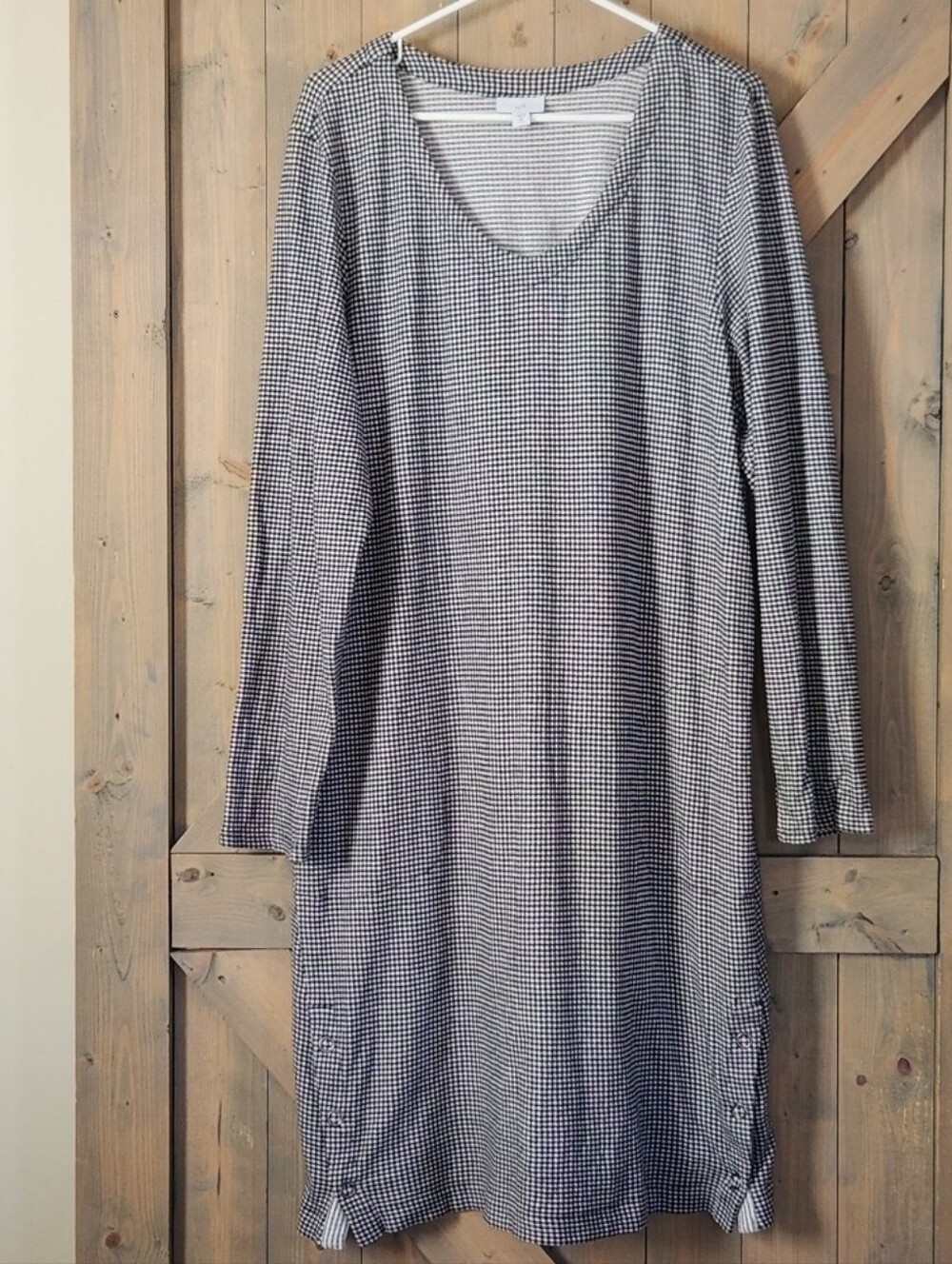 J.jill Gingham Cotton Blend Casual Dress  with Pockets XL Tall